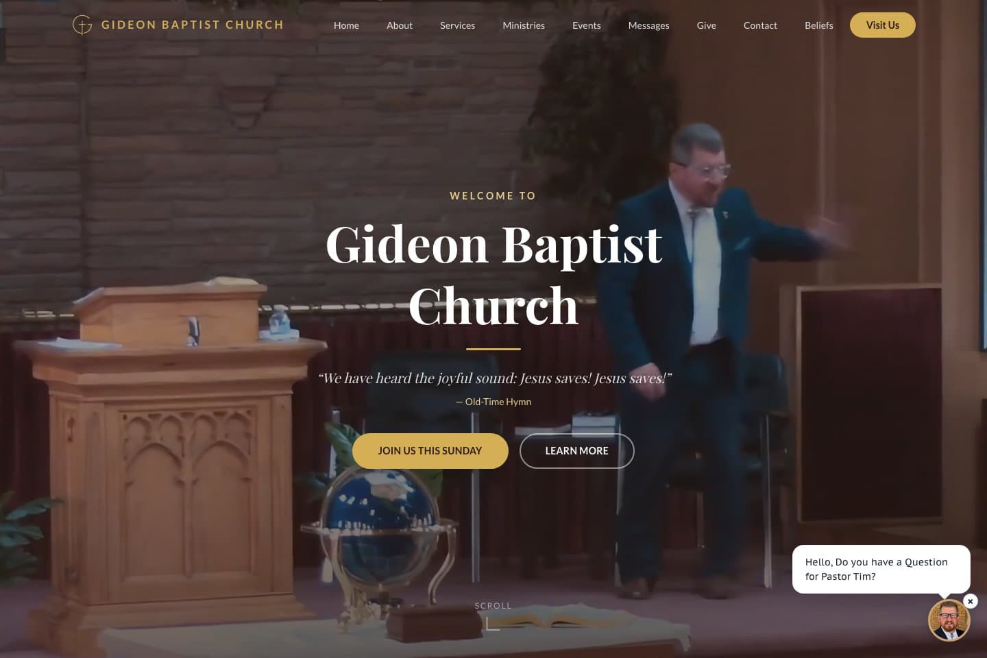 Gideon Baptist Church website design
